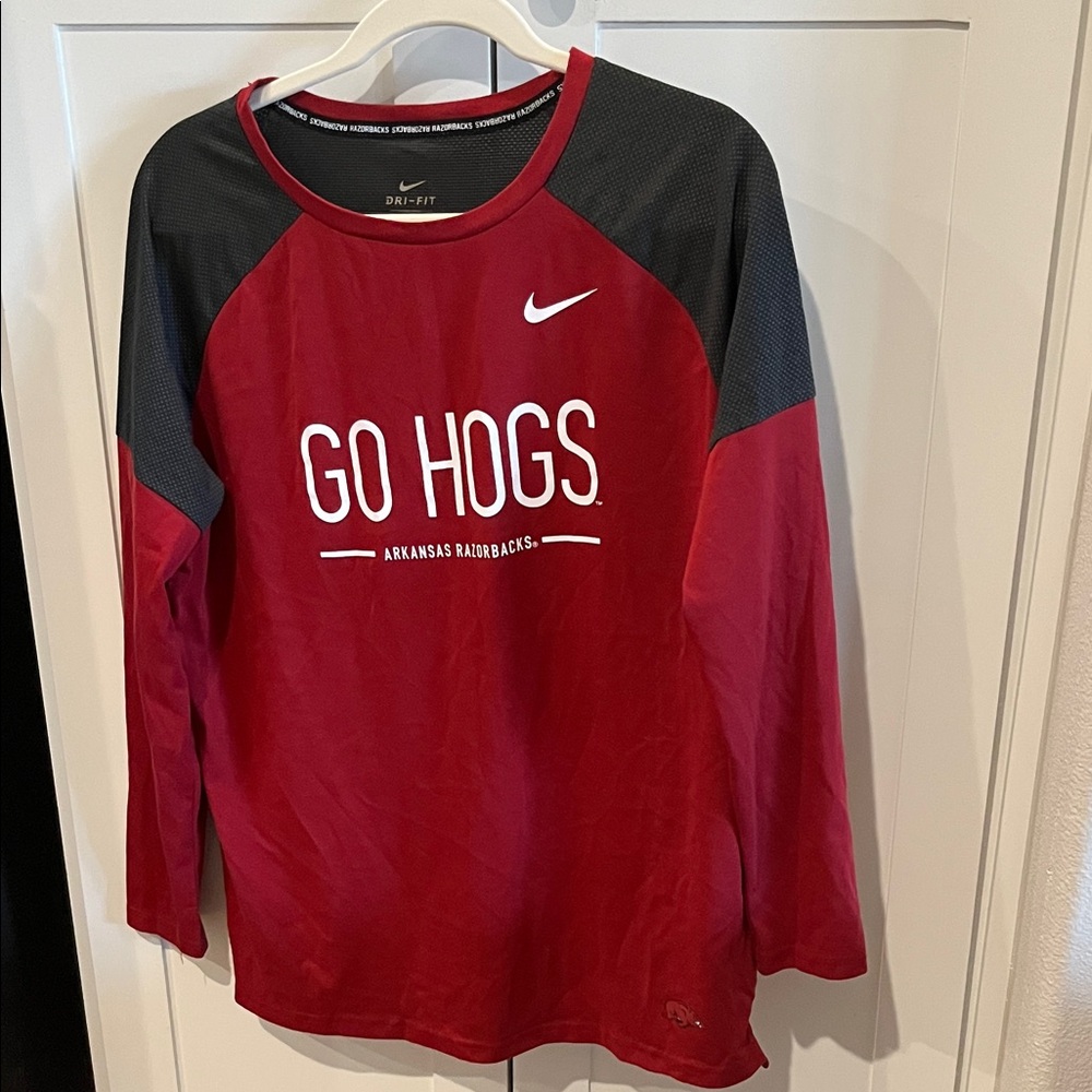 Arkansas Razorbacks Nike Red and Black Long Sleeve Tee